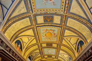The beautiful ceiling is in the Vatican Apostolic Library