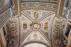 This ceiling decorates the right side of the porch of St. Peter's Basilica