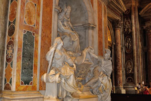 The monument to Pope Gregory XIII (1502-1585) was created by Camillo Rusconi