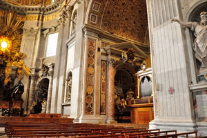 This organ is on the right of the Throne of Saint Peter in St. Peter's Basilica