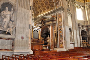 This organ is on the left of the Throne of Saint Peter in St. Peter's Basilica