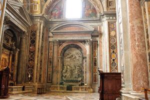 The altar of Pope Leo I “the Great” is in the Papal Basilica of St. Peter