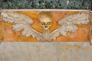 A symbol of the Winged Skull is in St. Peter's Basilica