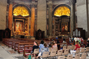 Different altars are in St. Peter's Basilica