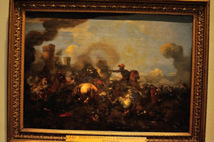 Pinacoteca art gallery, Room XIV: “Battle” was painted by Jacques Courtois