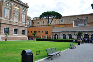 The Pinacoteca courtyard as seen from the Square Garden