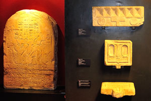 Gregorian Egyptian Museum, Room I: Commemorative stela of Hatshepsut and Thutmose III is on the left