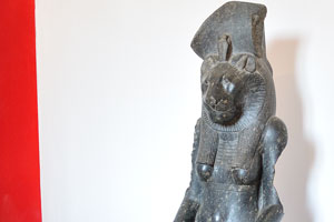 Gregorian Egyptian Museum, Room V: The sitting statue of the lioness goddess Sekhmet
