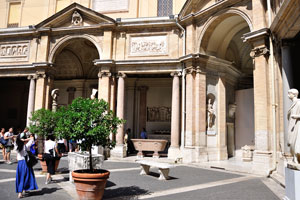 The Octagonal Courtyard is the inner courtyard of the Gregorian Etruscan Museum