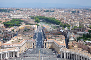 View of Rome from the dome of St. Peter's Basilica in July 2015