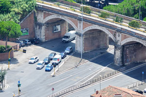 This close-up photograph of the Gelsomino viaduct was made from the dome