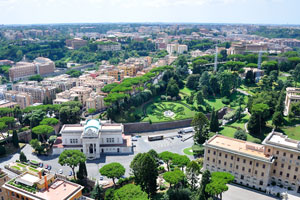 The Vatican City railway station as seen from the dome