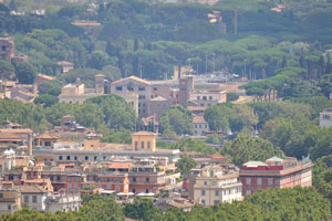 The Basilica of Saint Mary in Cosmedin as seen from the dome