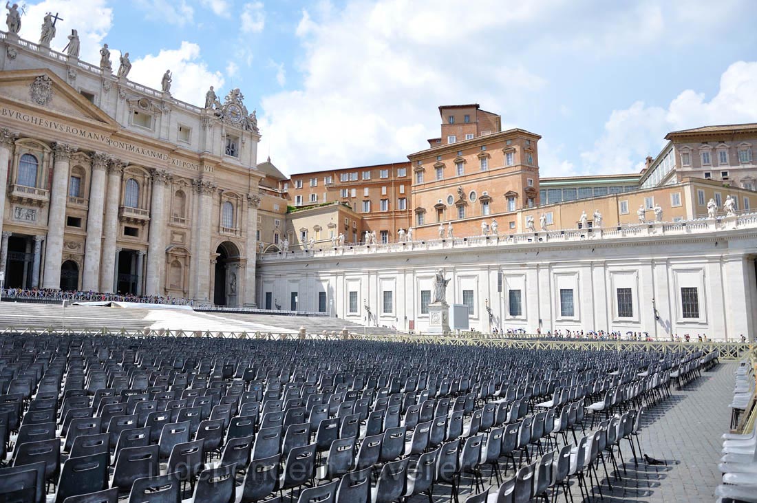 Chairs in front of St. Peter's Basilica