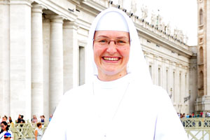 A lovely christian woman is in Vatican