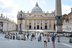 St. Peter's Basilica and the obelisk as seen from the square
