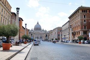 St. Peter's Basilica as seen from the street of Via della Conciliazione