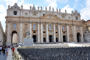 The facade of St. Peter's Basilica