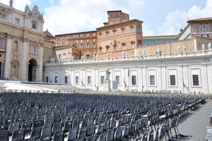 Chairs in front of St. Peter's Basilica