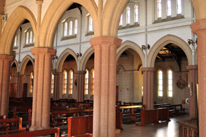 Marvelous columns are inside St. Mary's Cathedral Basilica