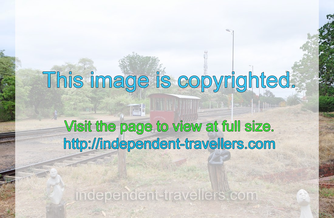 Zambezi tram and open air statues