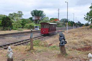 Zambezi tram and open air statues