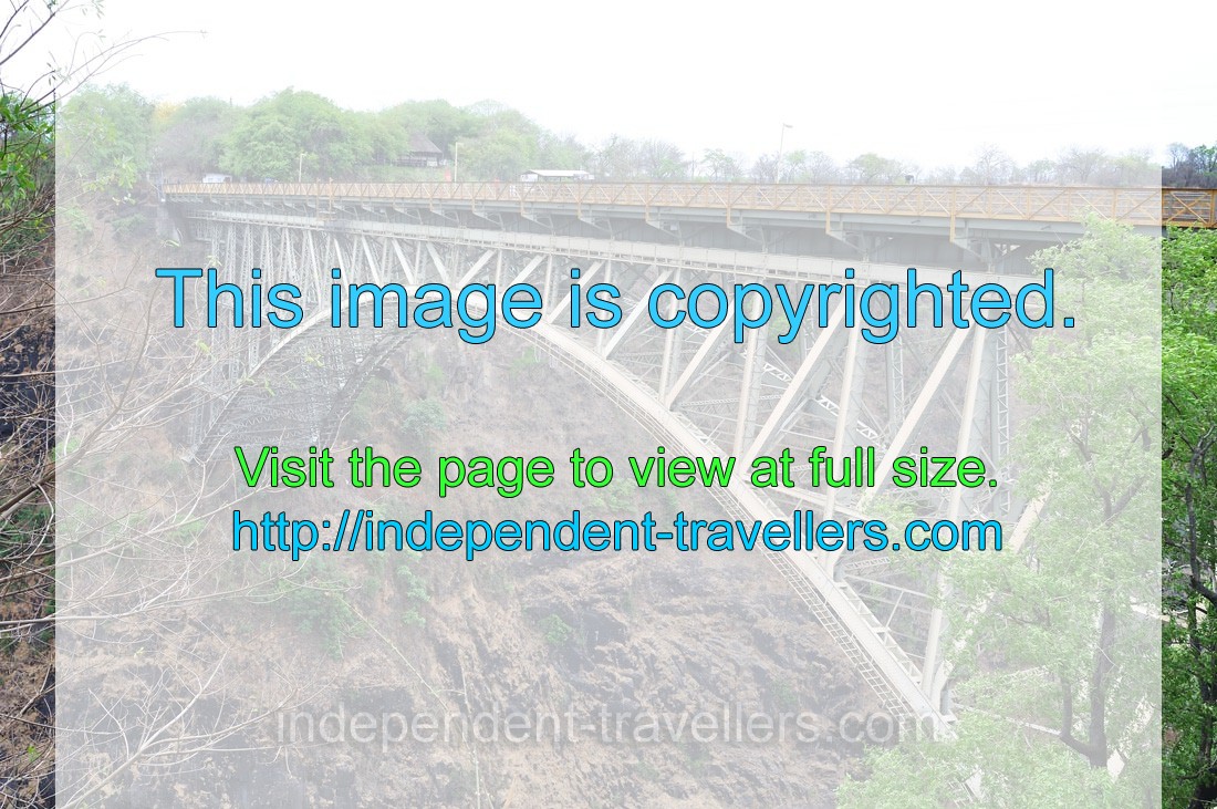 The Victoria Falls bridge connects Zimbabwe and Zambia