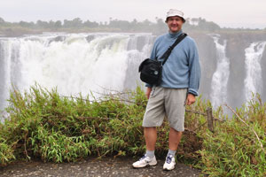 It's me on the background of Victoria Falls, Zimbabwe is on the left side of me and Zambia is on the right side of me