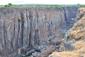 There is no much water at Victoria Falls in October-November