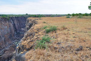 This giant waterfall is the Zambezi River's best known geographical and natural feature