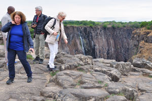 Foreign tourists are at Victoria Falls