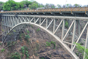 The Victoria Falls bridge is used daily by all sorts of traffic
